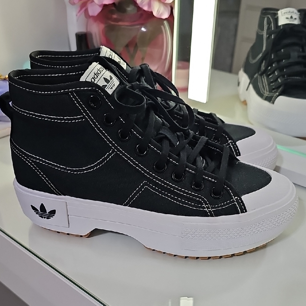 Adidas Women's Black High-Top Sneakers